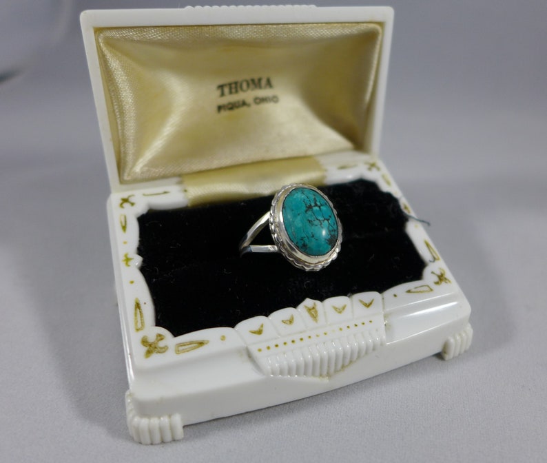 Turquoise and Sterling Silver Size 7 Ring