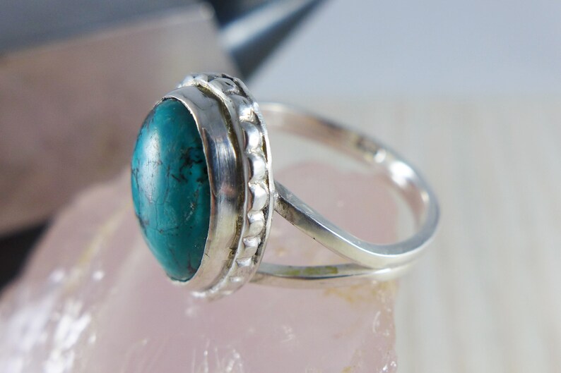 Turquoise and Sterling Silver Size 7 Ring