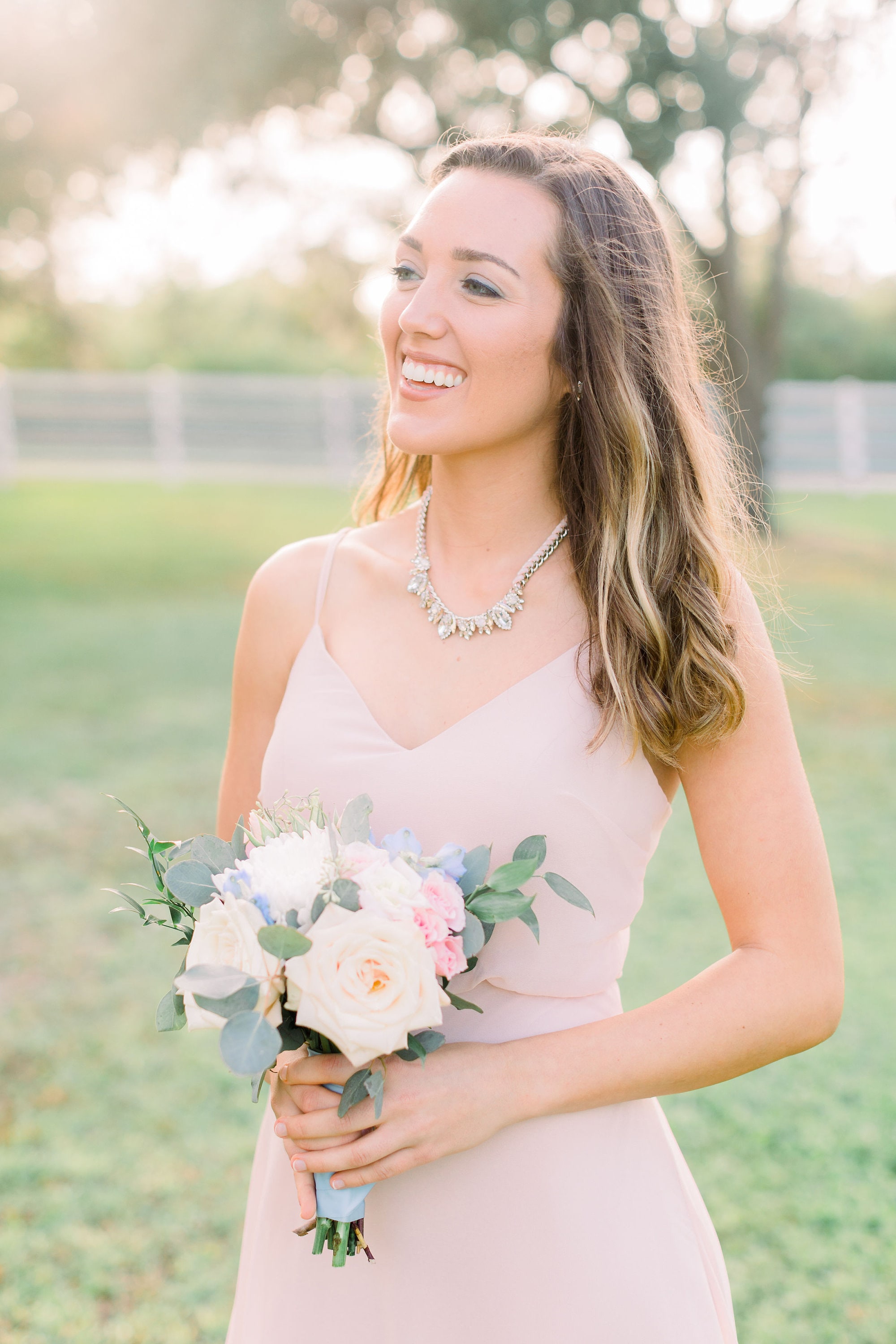 Bridesmaid Dress Blush Champagne Neutrals Chiffon