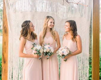 blush champagne bridesmaid dress Bridesmaid Dress Blush Champagne Neutrals Chiffon