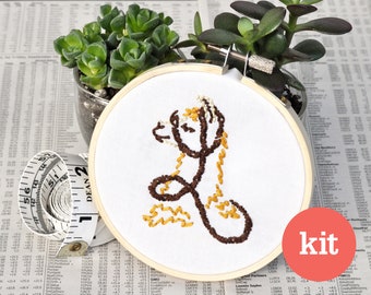 Llama Embroidery Starter Kit • L Initial Monogram DIY