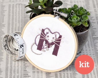 M for Mouse Embroidery Starter Kit • Beginner DIY Stitch