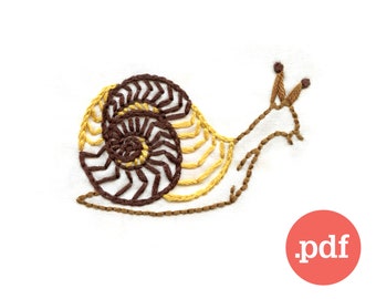 S for Snail Embroidery Pattern • Beginner DIY Stitch (PDF)