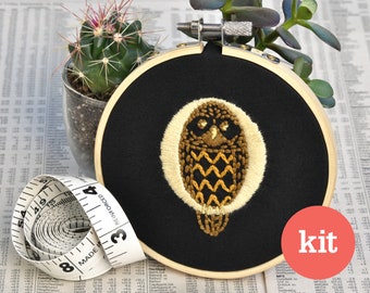 Owl Embroidery Starter Kit • Beginner DIY Stitch, Monogram 'O'