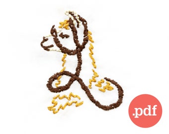 Llama Letter L Embroidery Pattern • Beginner Stitch (PDF Pattern)