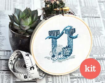 U for Sea Urchin Embroidery Starter Kit • DIY Monogram