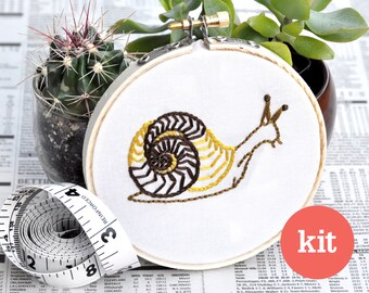 S for Snail Embroidery Kit • Beginner DIY Stitch, Letter S