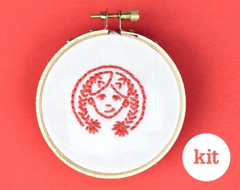 Girl Hand Embroidery Starter Kit, DIY Kid Craft