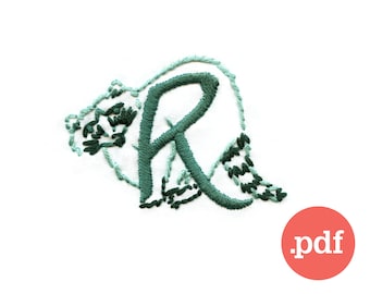 Raccoon Monogram Embroidery Pattern • Beginner DIY Stitch (PDF)