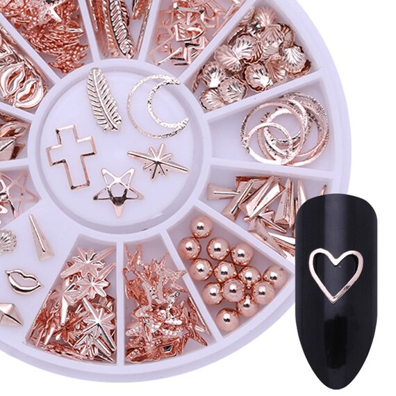 Rose Gold 3d Nail Art Decorations Starfish Shell Manicure In Etsy