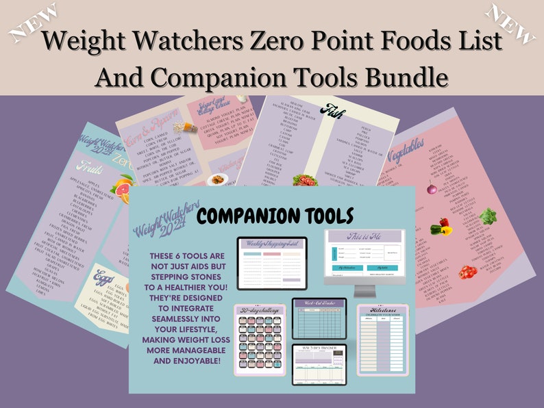 2024 Weight Watchers Zero Point Food List and Companion Tools Bundle - Etsy