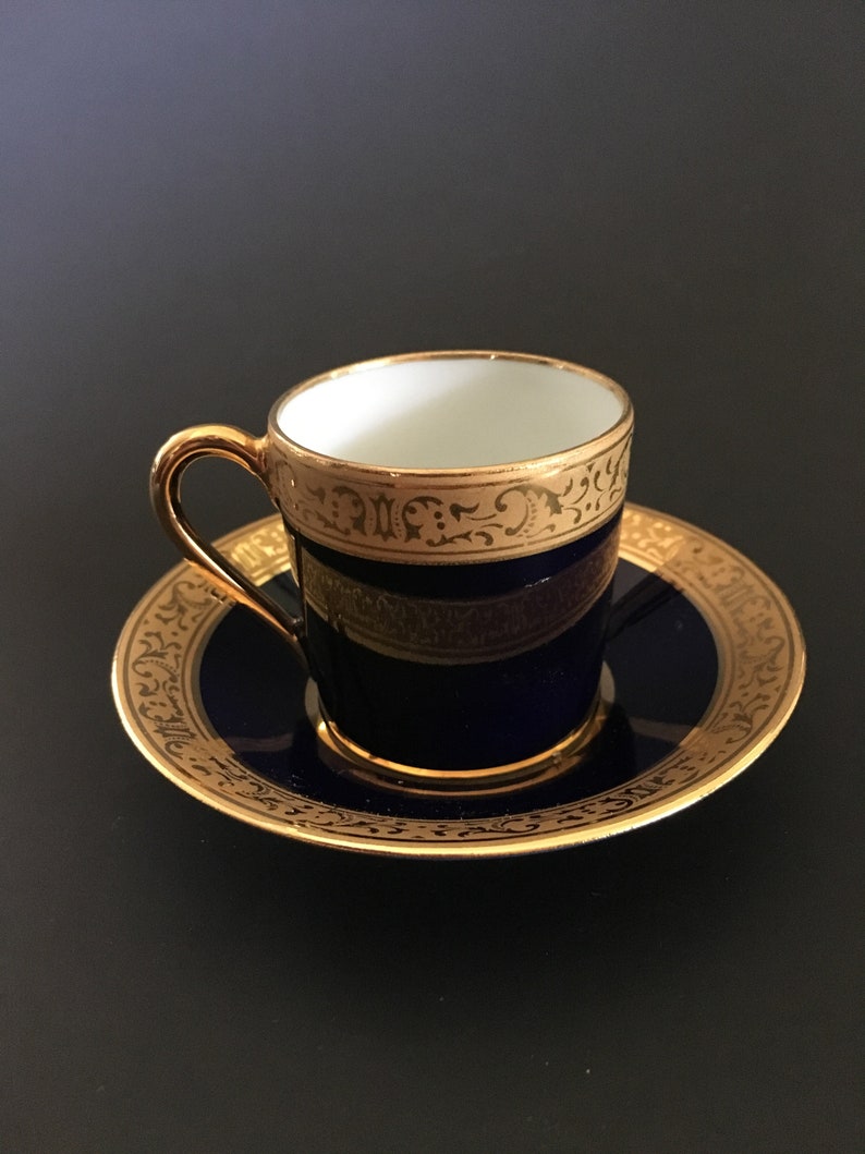 Limoges France Legle Porcelaine d'Art Demitasse Cobalt Etsy
