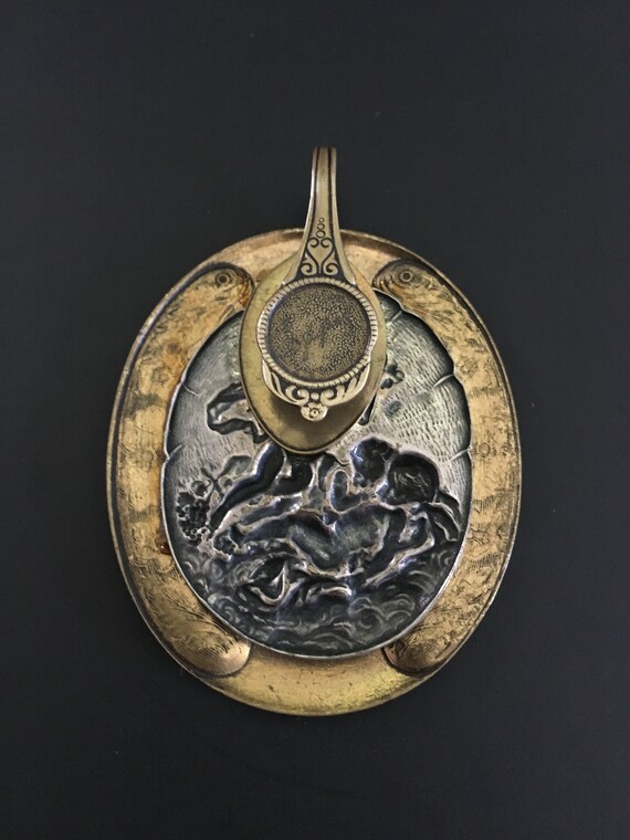 Silver and Brass Cherub Spoon Pendant - image 2