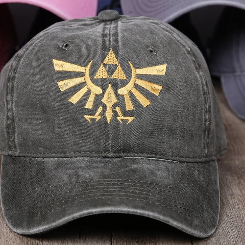 Legend of Zelda Hyrule's Royal Crest Grey Logo Baseball/Trucker Cap/Hat w Patch 