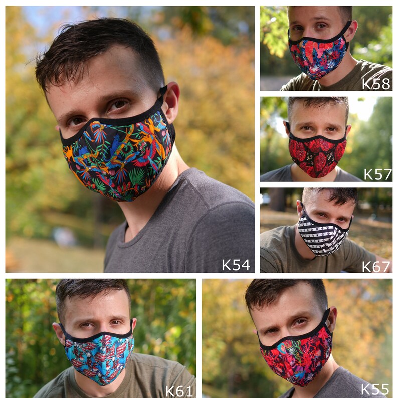 MEN FACE MASK Set 100 Cotton 4layer Comfortable Spring Etsy