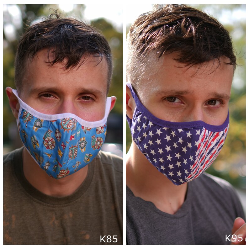 MEN FACE MASK Set 100 Cotton 4layer Comfortable Spring Etsy