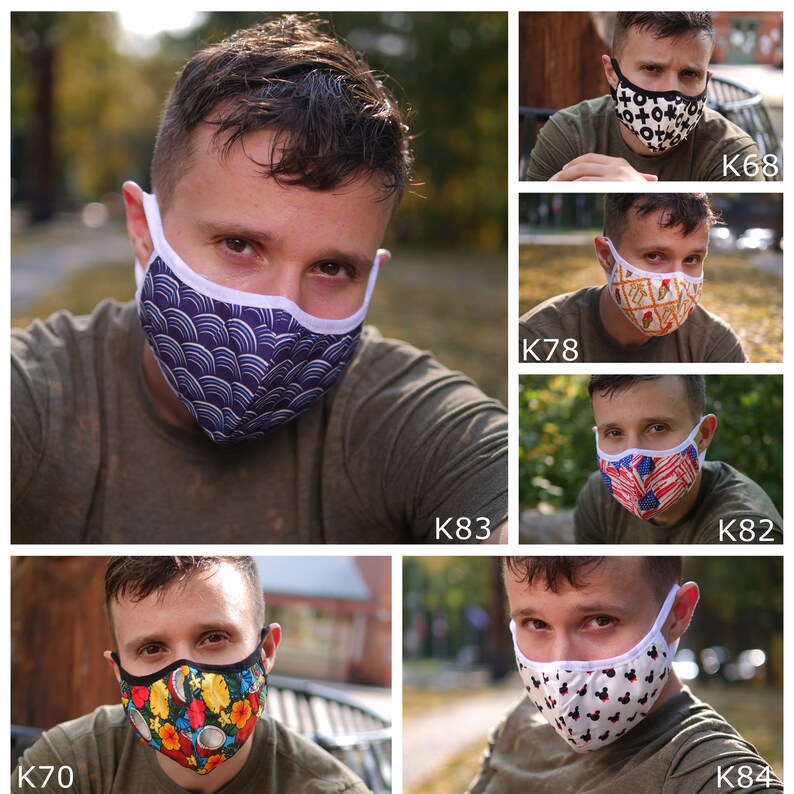 MEN FACE MASK Set 100 Cotton 4layer Comfortable Spring Etsy