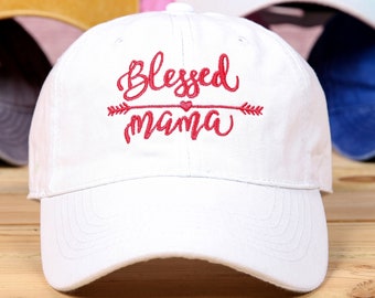 Blessed Mama Monogram Baseball Cap 