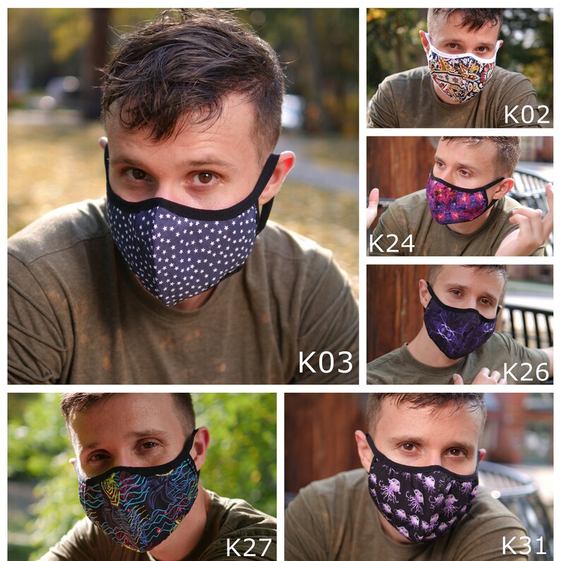 MEN FACE MASK Set 100 Cotton 4layer Comfortable Spring Etsy