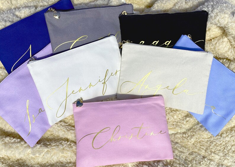 Personalized Make Up Bag Monogram Cosmetic bag Bridesmaid Gift | Etsy