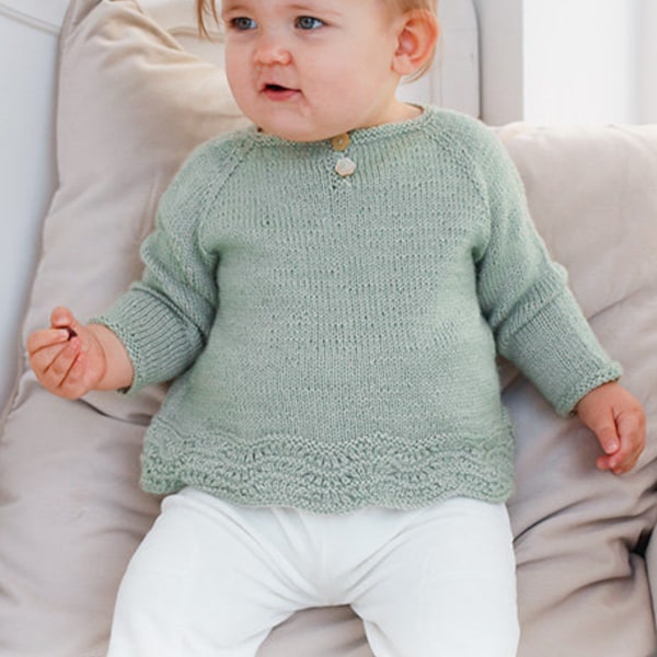 Hand-knitted cotton summer sweater for babies and children up to 6 years