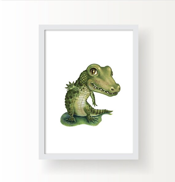 Alligator Baby Print Animal Decor Nursery Infant Room Etsy
