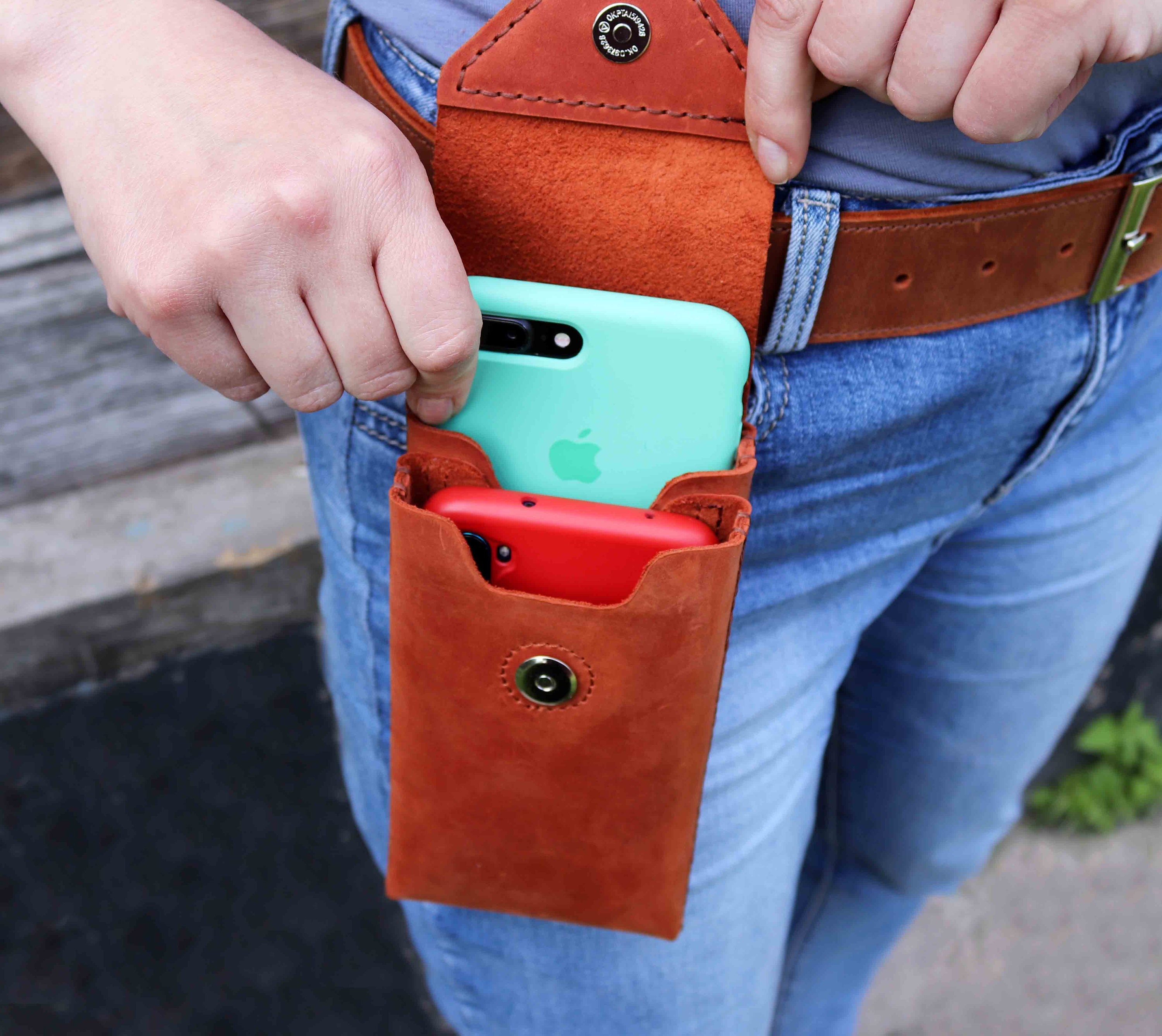Leather Phone Holster For Belt/ iPhone Etsy