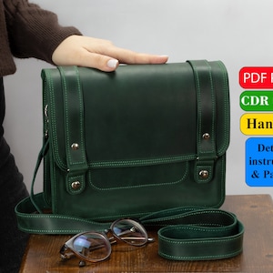 Pattern Leather PDF or CDR For Small Daily Briefcase, Digital Template, Crossbody Travel Bag, PDF  CDR20 Pattern With Detailed Instruction