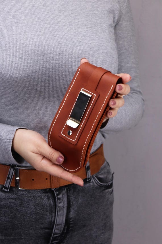 Buy Handmade Crazy Horse Leather Double Glasses Case: Belt  display picture 2
