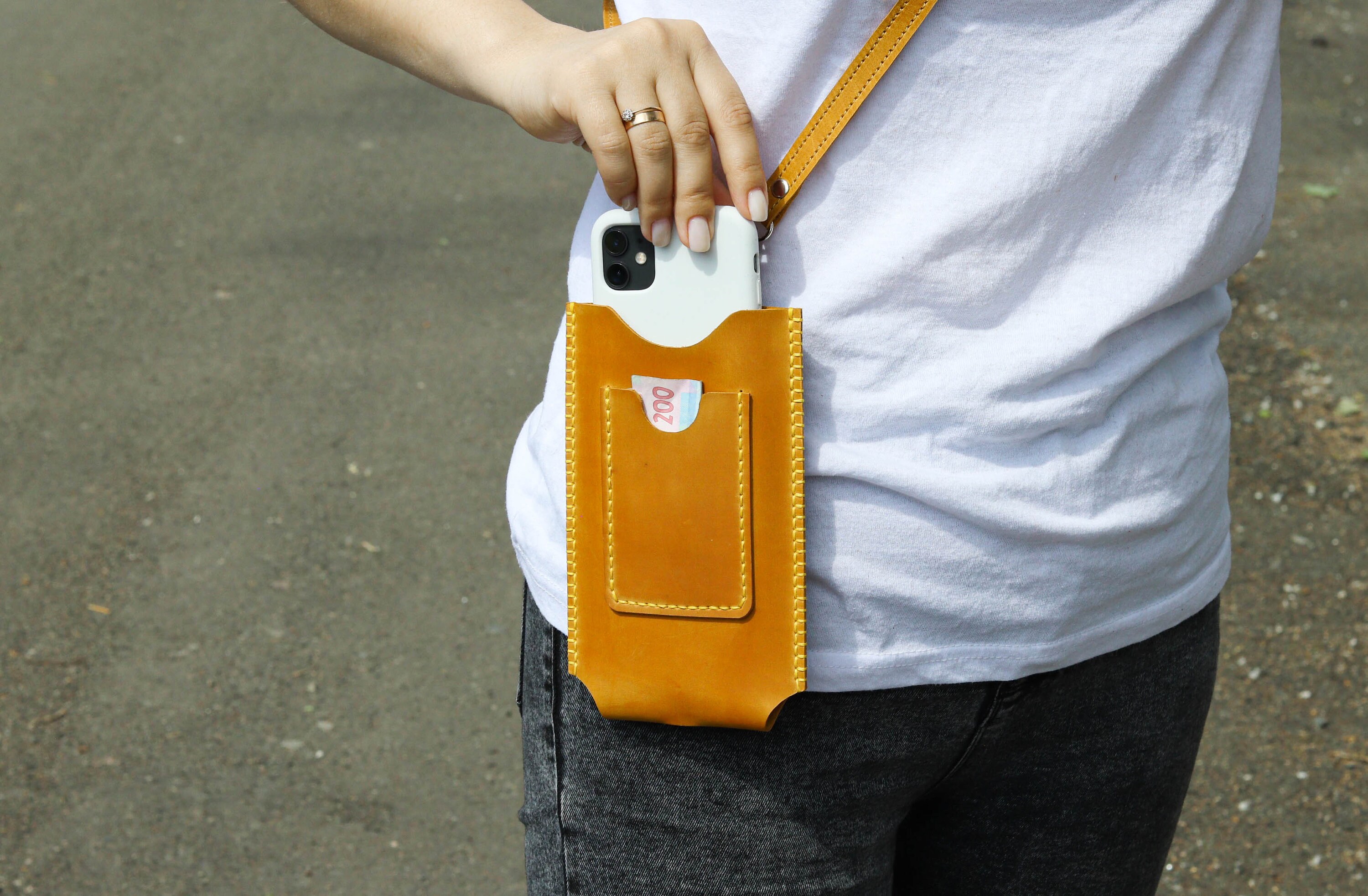 Crossbody Leather Phone Bag With Card Slot Handmade iPhone 15 Case Personalized Cell Phone Purse Shoulder Phone Pouch Mobile Phone Case Etsy