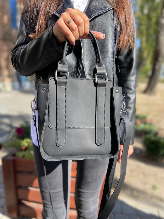 Amazon.com: Genuine Leather Top Handle Handbag for Women  Genuine Leather Handcrafted Top Handle Satchel Crossbody Purse main image 1