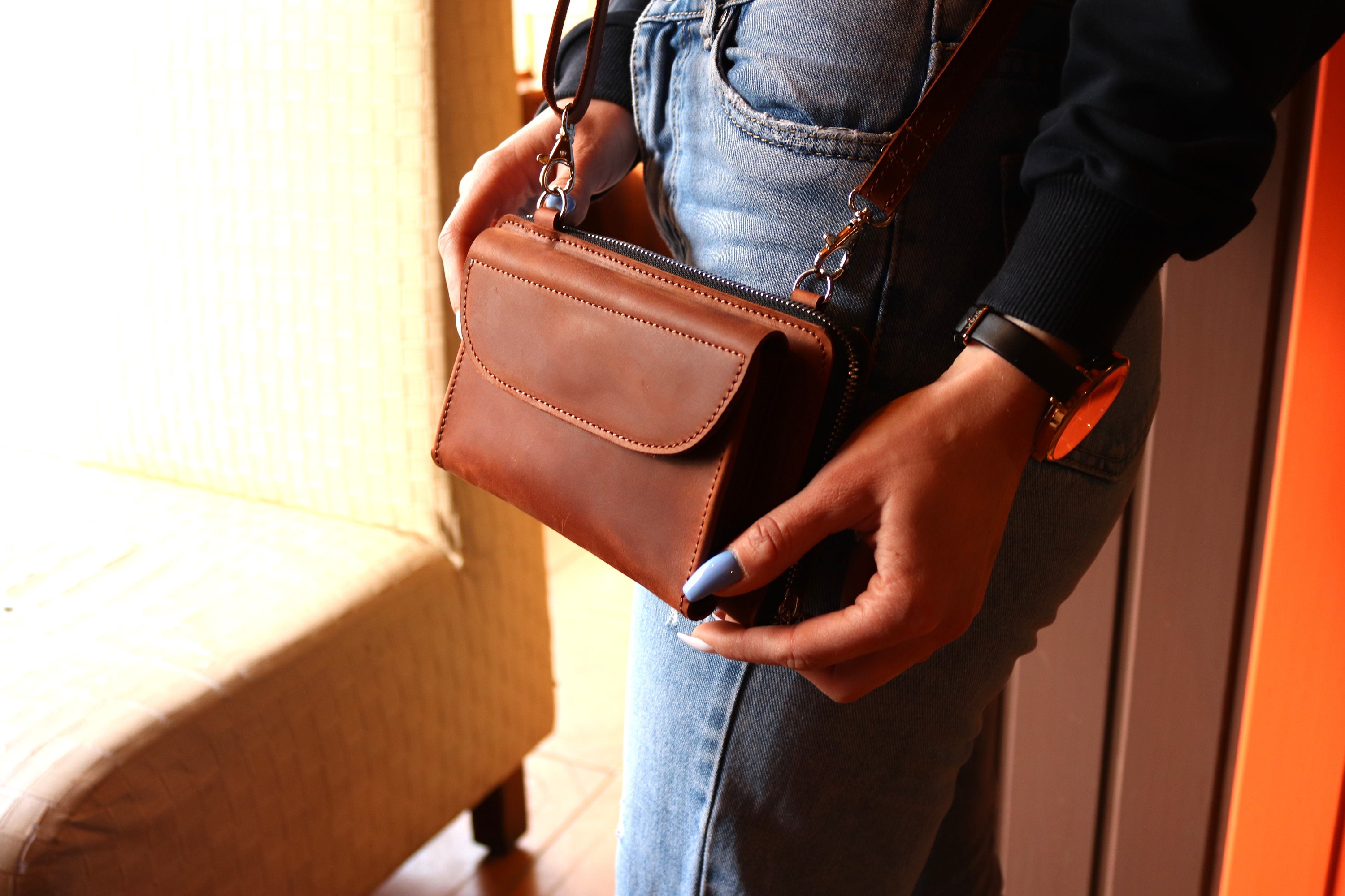 Leather Iphone 14 Pro Max Crossbody Case/ Leather Phone Etsy Australia