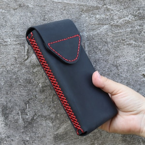Handmade Leather Holster With Belt Metal Clip/Leather Case For iPhone 11/12/13/14/15/ Plus/ Pro/Max/Personalized Android Phone Leather Cover image 5