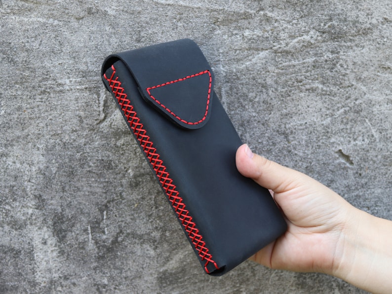 Handmade Leather Holster With Belt Metal Clip/Leather Case For iPhone 11/12/13/14/15/ Plus/ Pro/Max/Personalized Android Phone Leather Cover image 5