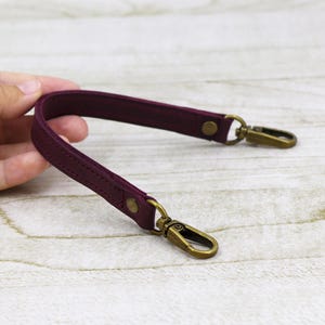 Handmade Crazy Horse Leather Purse Strap: Custom Length Purse Handle Replacement with Swivel Hooks image 11