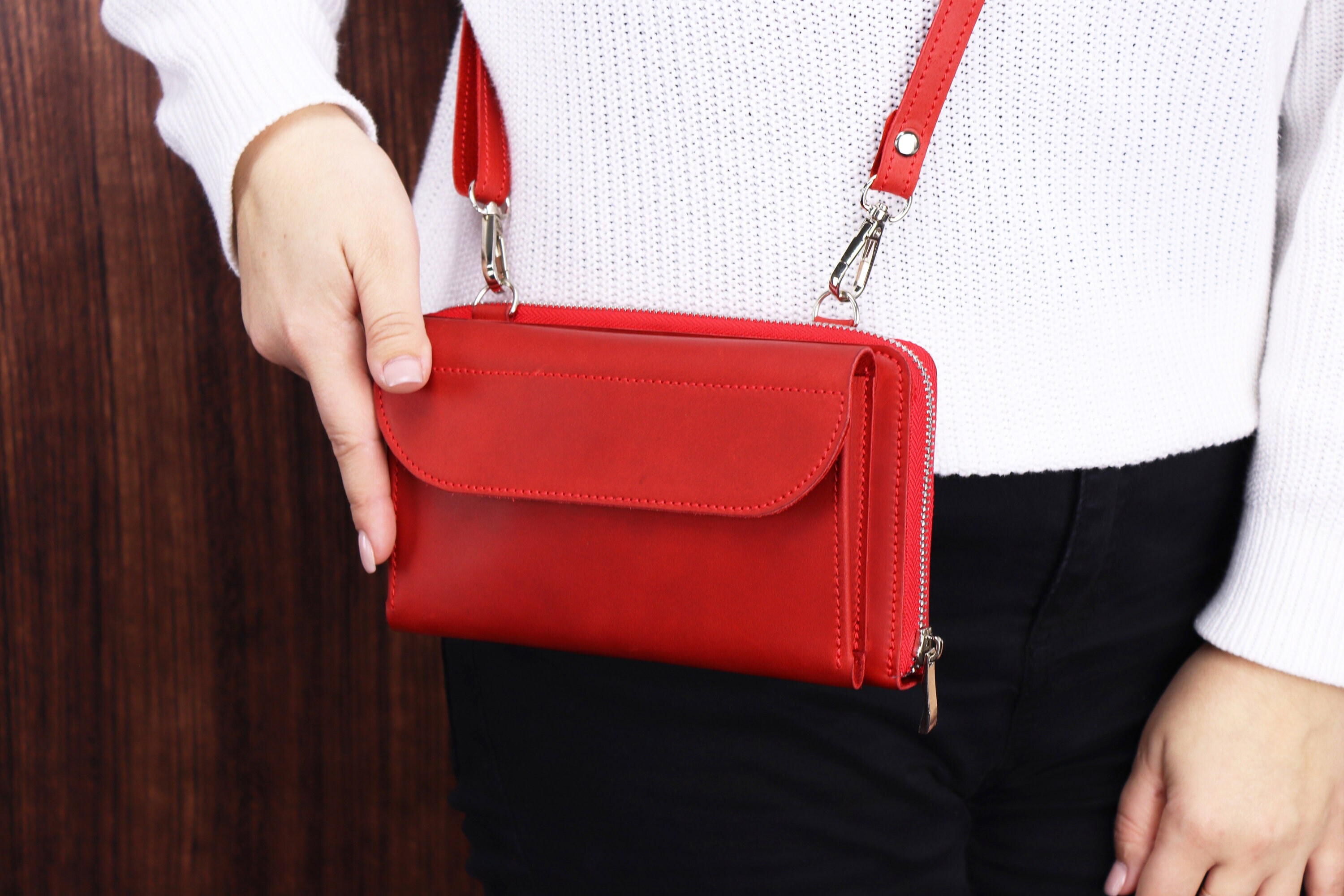 Cell phone wallet purse with shoulder strap hotsell