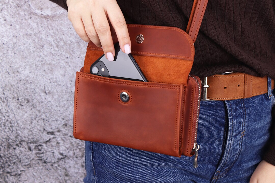 Leather Smartphone Crossbody Small Bag/cell Phone Shoulder Etsy