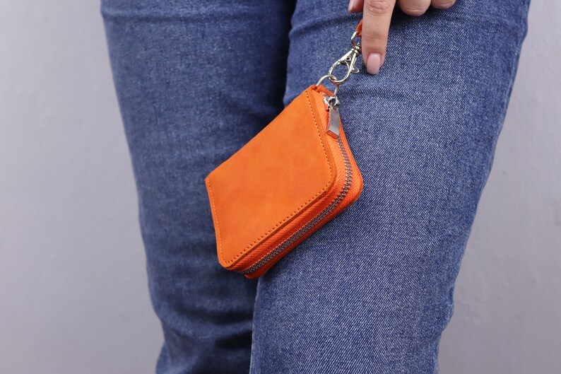 Leather Small Zip Around Wallet for Women/mini Hand Etsy