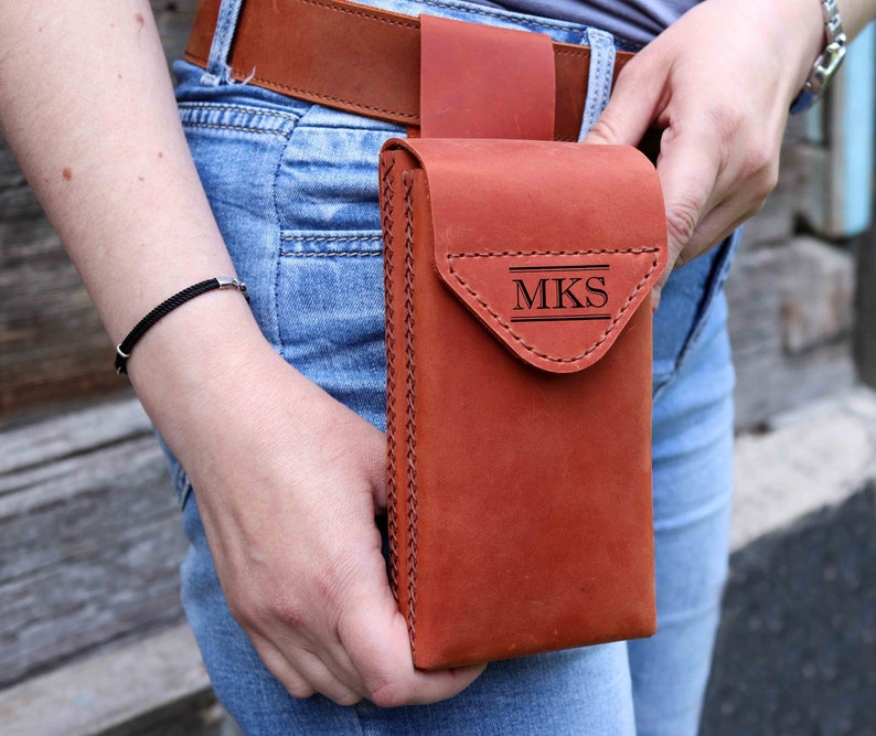 Double Leather Phones Holster/ Cell Phone Case With Belt Loop/ Etsy