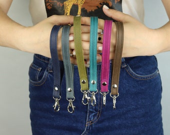 Leather Wristlet Strap For Wallet/ Bag/ Purse/Pouch/ Wristlet Keychain/ Personalized Handmade Wrist Lanyard/ Swivel Hook Around Wrist Strap