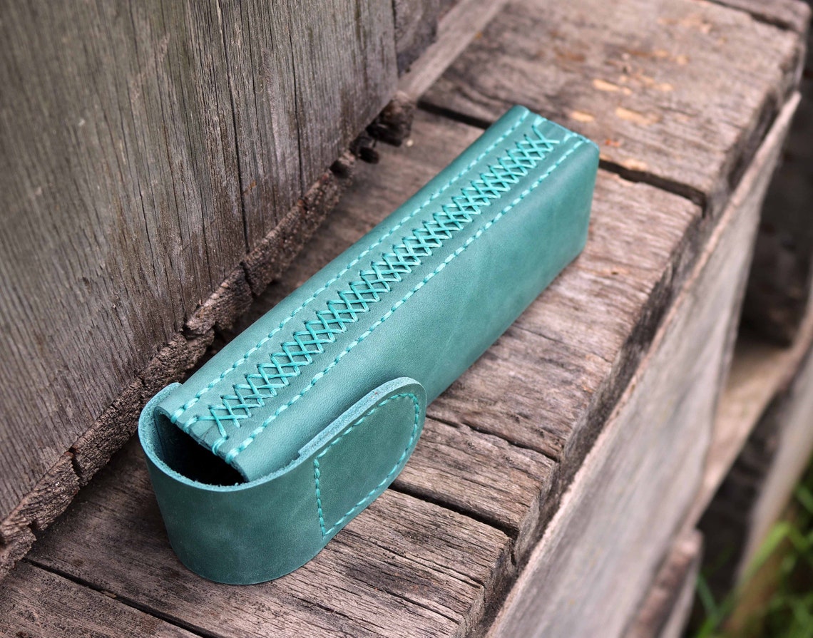 Leather Glasses Case With Closure/ Handmade Etsy