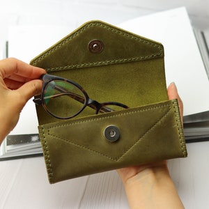 Custodia per occhiali morbida in pelle, custodia per occhiali da sole in pelle fatta a mano, custodia per occhiali da lettura, custodia protettiva per occhiali, portaocchiali minimalista