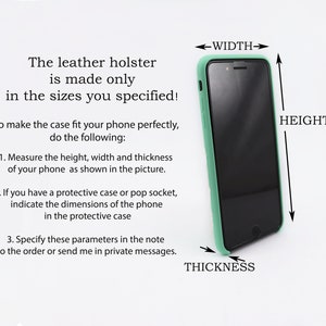 Handmade Leather Holster With Belt Metal Clip/Leather Case For iPhone 11/12/13/14/15/ Plus/ Pro/Max/Personalized Android Phone Leather Cover image 7