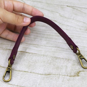 Handmade Crazy Horse Leather Purse Strap: Custom Length Purse Handle Replacement with Swivel Hooks image 13