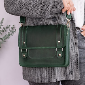 Genuine Leather Shoulder Satchel Bag, Leather Shoulder Briefcase, Personalized Messenger Bag, Clasic Handmade Crossbody Classic Briefcase