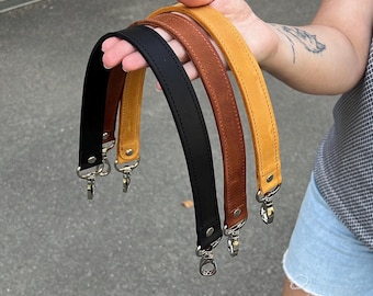 Handmade Width 1 inch Crazy Horse Leather Purse Strap: Custom Adjustable Length, Replacement Handle