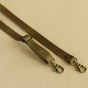 Verstellbarer Schultergurt aus Leder, Schultergurt aus Leder, Lederschlaufe mit Antikem Karabiner, Gurt für Handtasche, schmaler Umhängegurt 1,2 cm