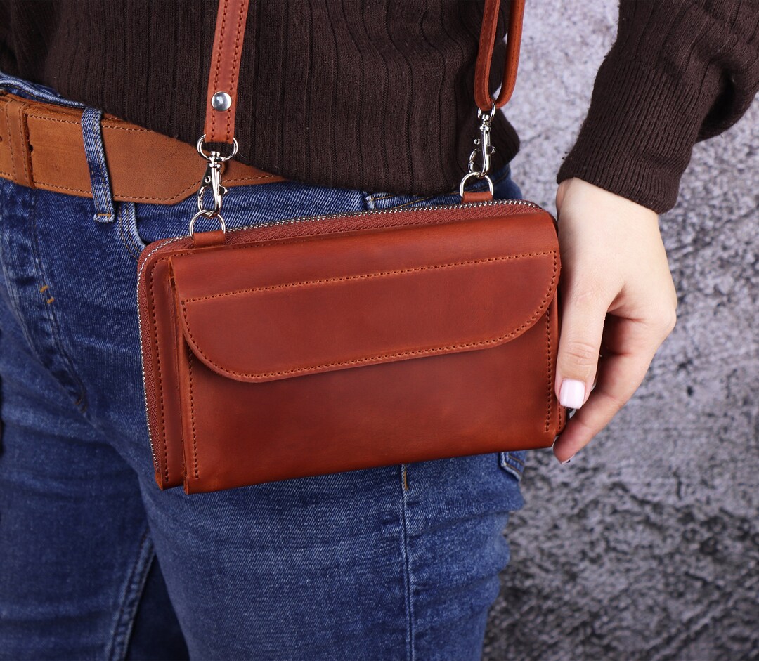 Leather Smartphone Crossbody Small Bag/cell Phone Shoulder Purse