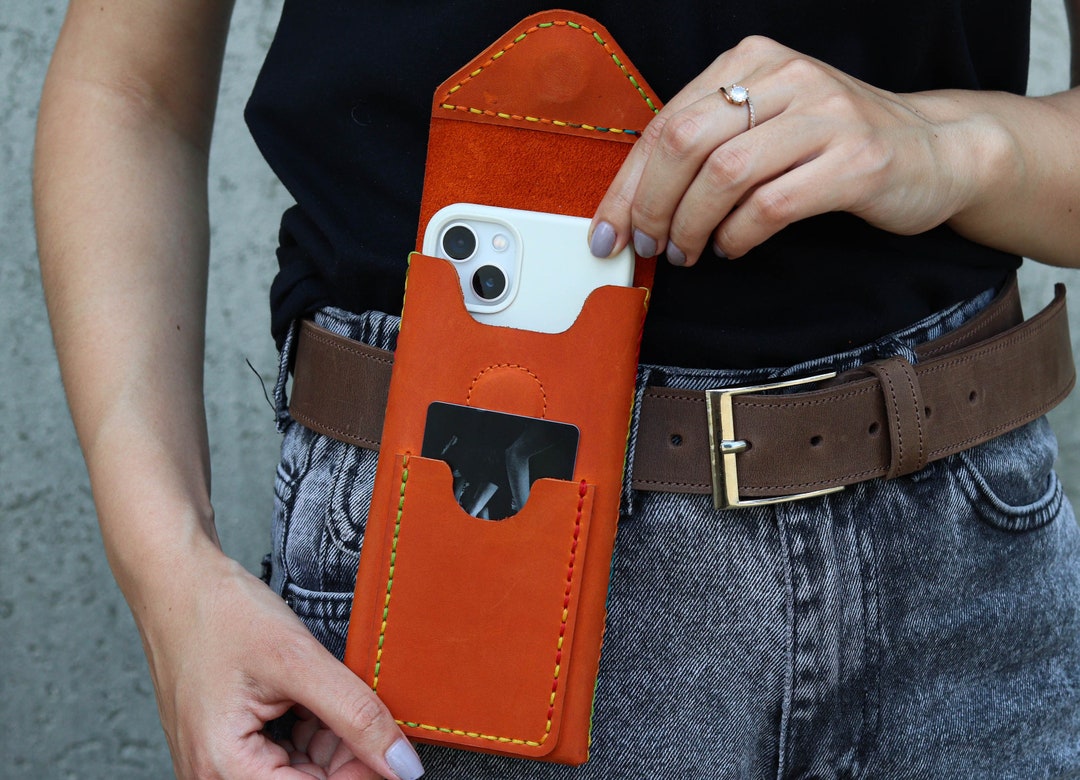 Leather Phone Holster With Metal Belt Clip / Belt Case for - Etsy
