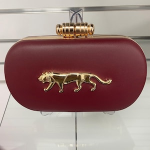 Bronze / Kastanienbraun / Schwarz Sabyasachi inspirierte Clutch-Box Hochzeitsgeschenk handgemachte Box Brautjungfer Geschenk Brautparty-Geschenk Tiger-Clutch